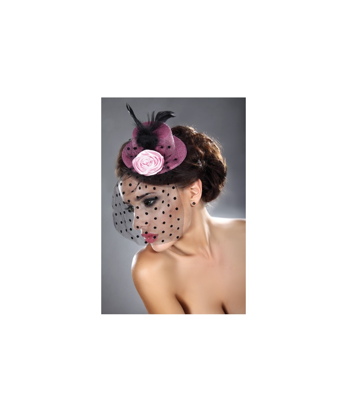 
				           
				Mini top hats 
			
            			Mini Top Hats Pink Różowy LC 12026 Model 19 LivCo Corsetti Fashion
				