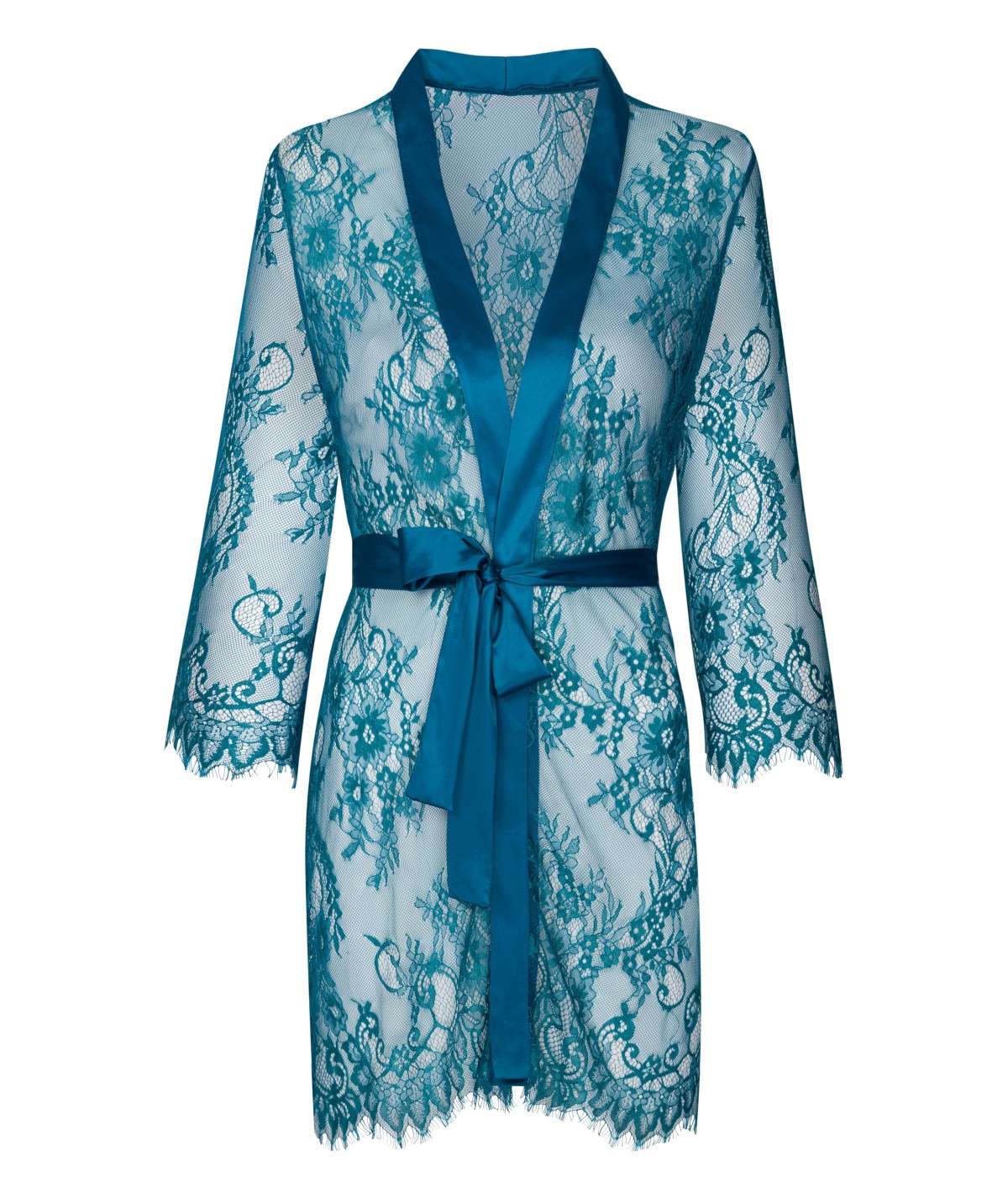 
				           
				Szlafrok Peniuary 
			
            			Bluebird Turquoise/Turkusowy damski szlafrok koronkowy LivCo Corsetti Fashion
				