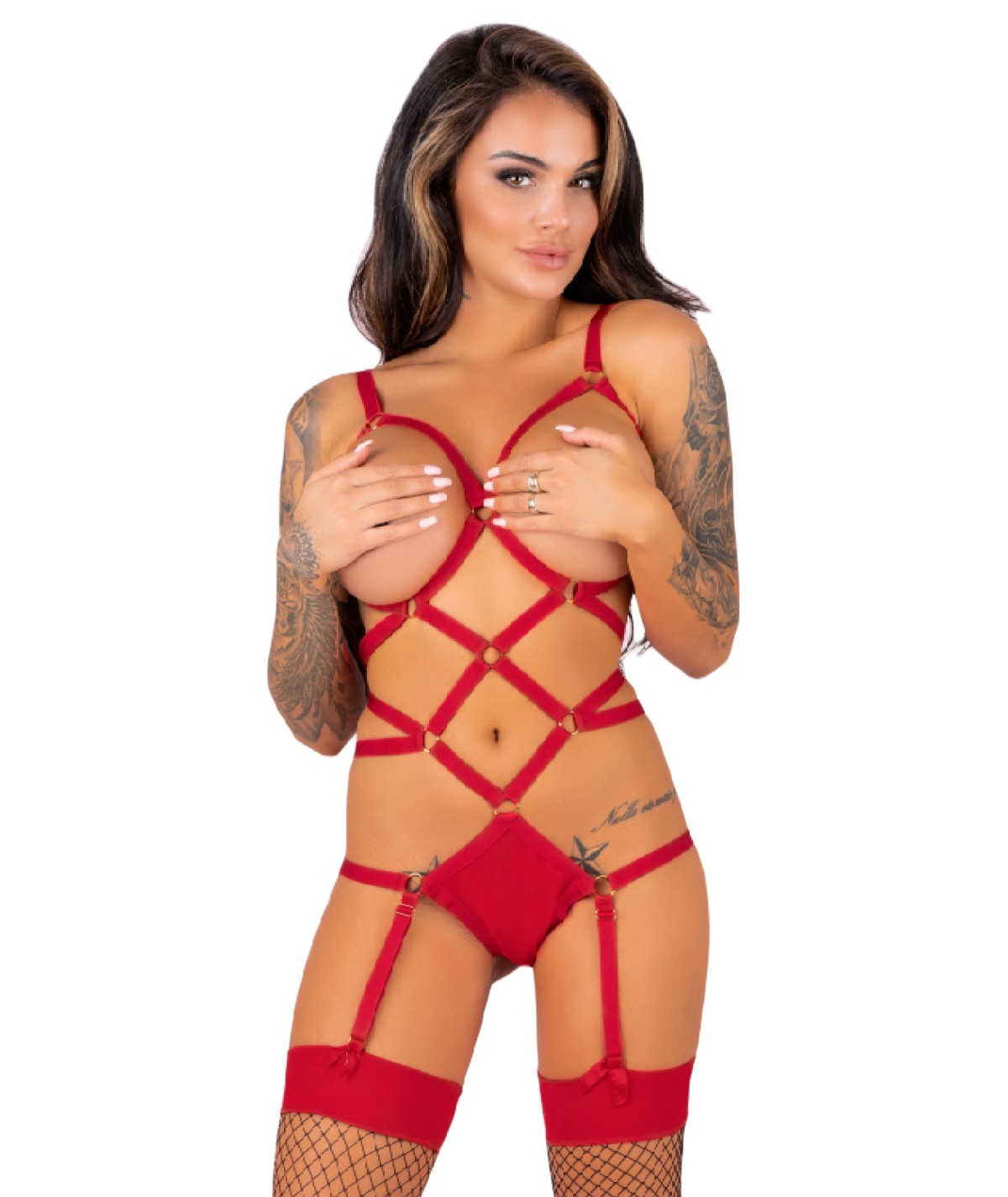 
				           
				Body 
			
            			Thiara Red/Czerwone zmysłowe body z pończochami LivCo Corsetti Fashion
				